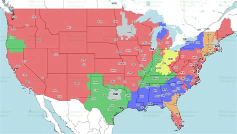 506 nfl maps - NFL TV Schedule and Maps: Week 9, 2016. November 6, 2016. All listings are unofficial and subject to change. Check back often for updates. NATIONAL BROADCASTS; Thursday Night: Atlanta @ Tampa Bay (NFLN) Sunday Night: Denver @ Oakland (NBC) Monday Night: Buffalo @ Seattle (ESPN) CBS EARLY